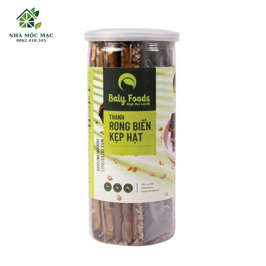 Thanh rong biển hạt 10 thanh Baly Food Hộp 200g